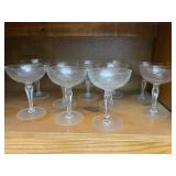 9 Stemmed Champagne Glasses