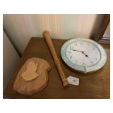 Wall Clock, Decoration, & Small Bat