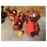 4 Plastic  & 1 Metal Gas Can
