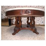 Marble Top, Mahogany Round Table