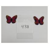 2 - Beaded Butterfly Patches