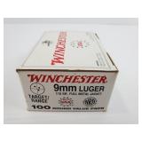 1 - 100 Cartridges Winchester 9mm Luger 110 Grain