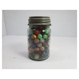 Ball Mason Jar w/ Jadeite Marbles