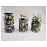 3- Jars Filled w/ Marbles