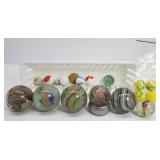 6 - Shooter Marbles & Assorted Marbles