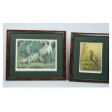 Set of Framed Bird Hunting Art