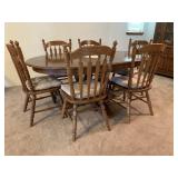 Tell City Oak dining table w/ 6 chairs