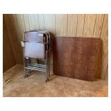 card table and 4 folding chairs