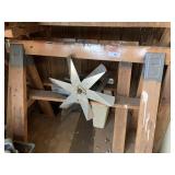 2 wooden sawhorses