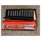 Torque Wrench, Pittsburgh Chrome Sockets, full set