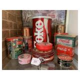 Coke tins and picture Coke tins and picture