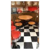 Vintage Soda fountain twisted wire table & chairs