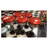 5 Vintage drug store/ soda fountain bar stools 5 Vintage drug store/ soda fountain bar stools