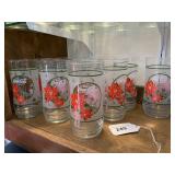 10 Poinsettia Christmas glasses 10 Poinsettia Christmas glasses