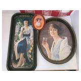 2 Coca-Cola serving trays, 1 change tray