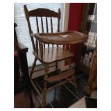 Vintage wooden baby high chair