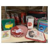 Coca-Cola napkin dispenser, bottles, lunch box Coca-Cola napkin dispenser, bottles, lunch box