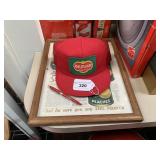 Del Monte framed advertisement, cap, & pen