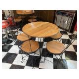 Vintage soda fountain twisted wire table & chairs