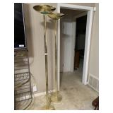 Two brass floor lamps