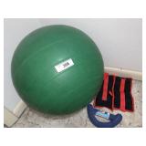 Exercise ball and weights Exercise ball and weights
