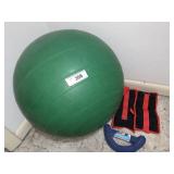 Exercise ball and weights