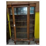 Oak Curved Glass China Cabinet