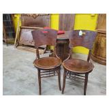 2 Oak  Round Bottom Chair 36" h, 17" seat