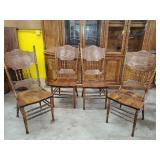 4 - Antique Style Carved Pressed Oak High Chairs