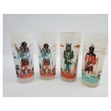 4 - Famous Oklahoma Indian Frosted Tumblers