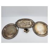 Wilcox, W.R. Roger's, silver platters & scoop