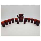 Avon Ruby Red  Pitchers, cups, S&P shakers