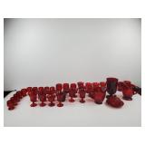 Avon Ruby Red, cups, goblets, pitchers, candy