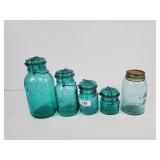 4 Ball Wire Side Jars & 1 Atlas Jar