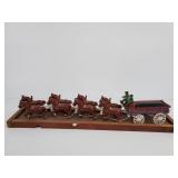 Cast Iron Draft Horse & Wagon Toy