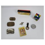 Buckles, Rubix Cube, Baseball card