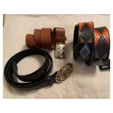 3 leather belts