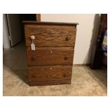 3-drawer locking night stand