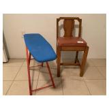 Child's ironing board, chair