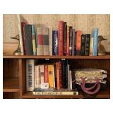 Bibles, books, duck bookends