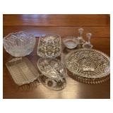 Crystal serving dishes with candlesticks