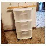 Plastic 3-Drawer Bin on wheels