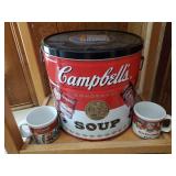 Campbell Soup 1900 Cannister, Soup Mugs