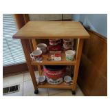 Rolling Wood Kitchen Cart