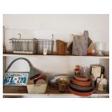 Clay Pots, Funnel, Contents of Shelf