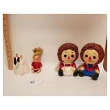 Raggedy Ann & Andy pottery 6' Raggedy Ann & Andy pottery 6'