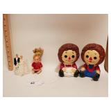 Raggedy  Ann & Andy pottery 6"