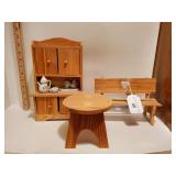 Toy wooden hoosier, toy bench, toy stool Toy wooden hoosier, toy bench, toy stool