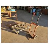 two-wheel dolly, rolling cart, steel frame