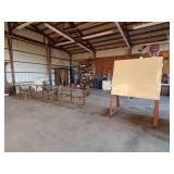 A-frame dry erase board, Table, Workbench w/Vice